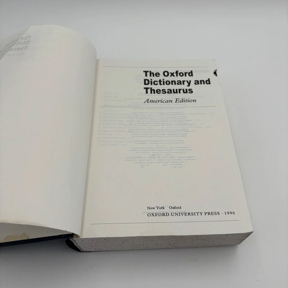 Oxford Dictionary & Thesaurus American Edition 1996 Black Hardcover Thumb-Index - Picture 7 of 8
